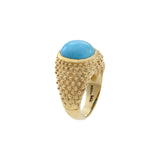 Vintage 1970s 14KT Yellow Gold Turquoise Ring