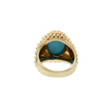 Vintage 1970s 14KT Yellow Gold Turquoise Ring