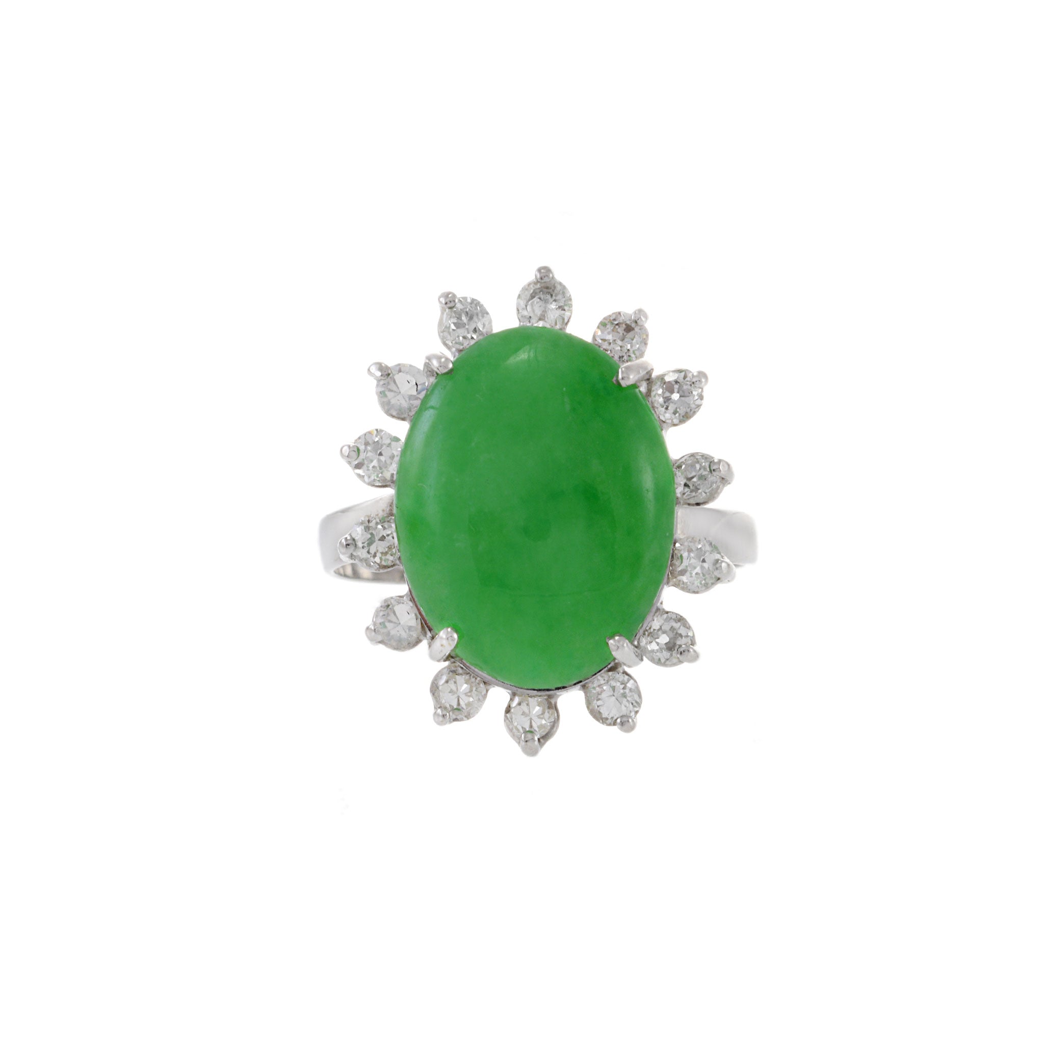 Vintage Jade And Diamond Ring
