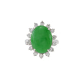 Vintage Jade And Diamond Ring