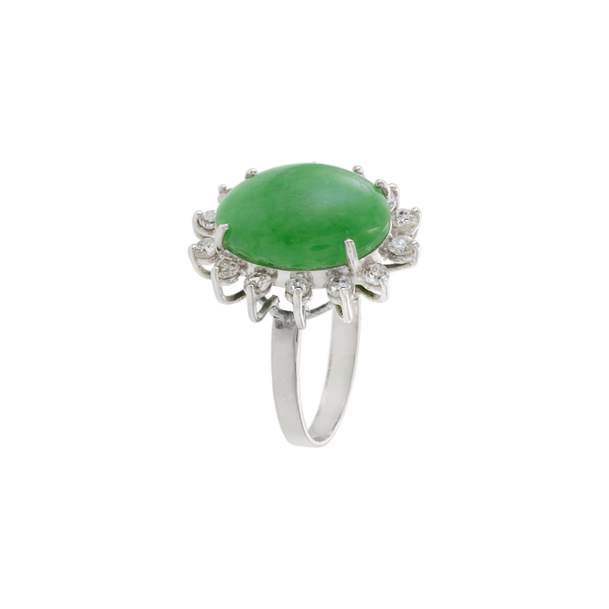 Vintage Jade And Diamond Ring
