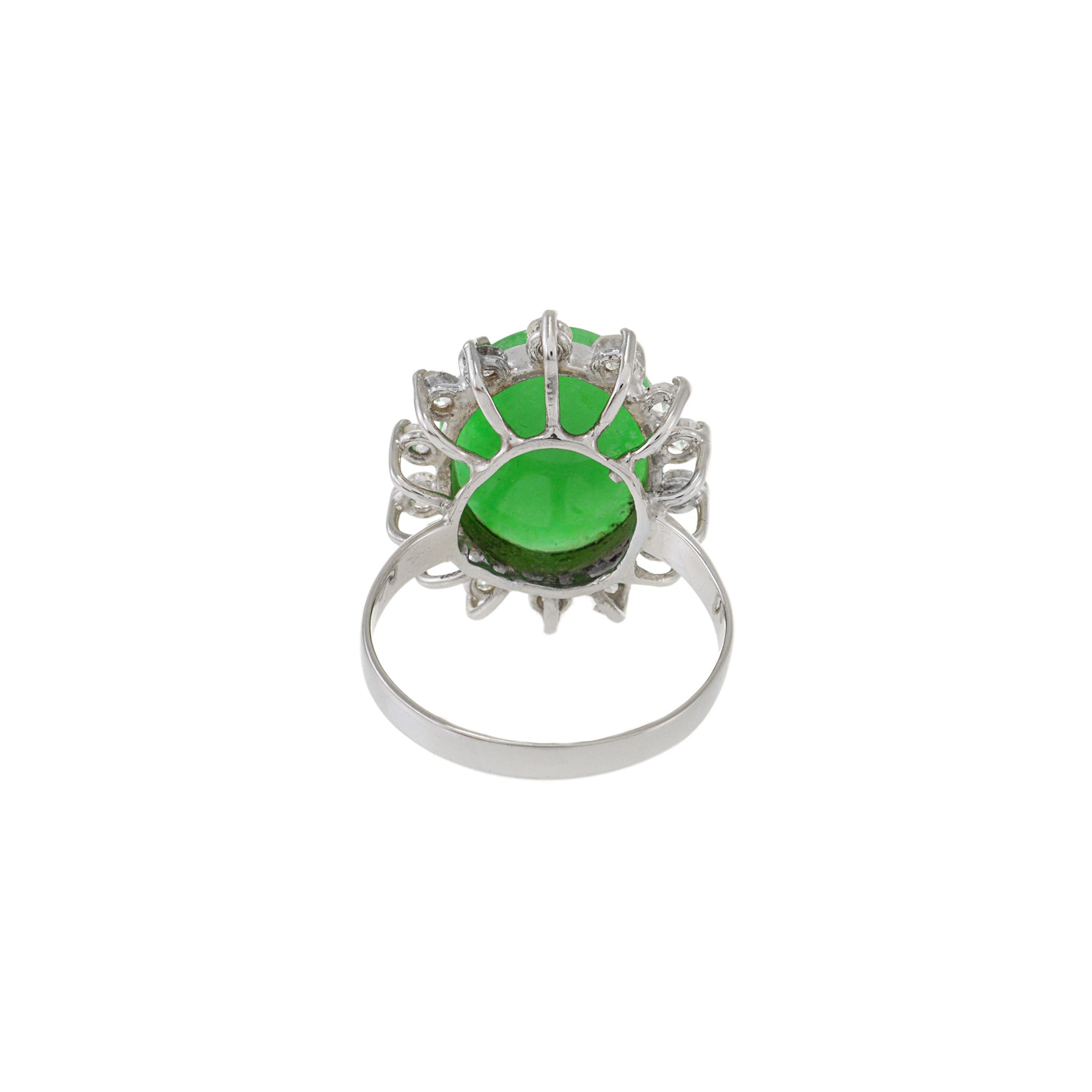 Vintage Jade And Diamond Ring