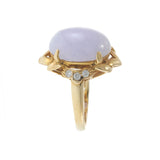 Estate 14KT Yellow Gold Lavender Jade And Diamond Ring