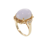 Estate 14KT Yellow Gold Lavender Jade And Diamond Ring