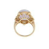Estate 14KT Yellow Gold Lavender Jade And Diamond Ring