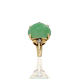 14KT Yellow Gold Retro Era Jade And Diamond Ring