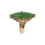 Victorian Era 14K Gold Marquise-Cut Jade Ring