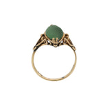 Victorian Era 14K Gold Marquise-Cut Jade Ring