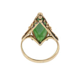 Victorian Era 14K Gold Marquise-Cut Jade Ring