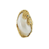 Vintage Retro Era 18KT Yellow Gold Baroque Pearl Ring