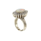 Vintage Retro Era Opal and Diamond Ring