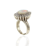 Vintage Retro Era Opal and Diamond Ring