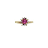 Vintage 14KT Yellow Gold Ruby And Diamond Ring