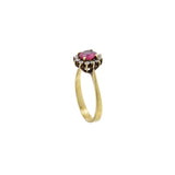 Vintage 14KT Yellow Gold Ruby And Diamond Ring