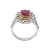18KT White & Rose Gold Burmese Ruby & Diamond Ring – 3.62CTW