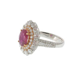 18KT White & Rose Gold Burmese Ruby & Diamond Ring – 3.62CTW