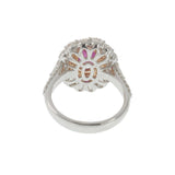 18KT White & Rose Gold Burmese Ruby & Diamond Ring – 3.62CTW
