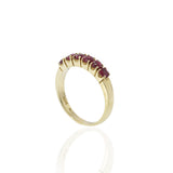 Vintage 14KT Yellow Gold Ruby Half Eternity Band