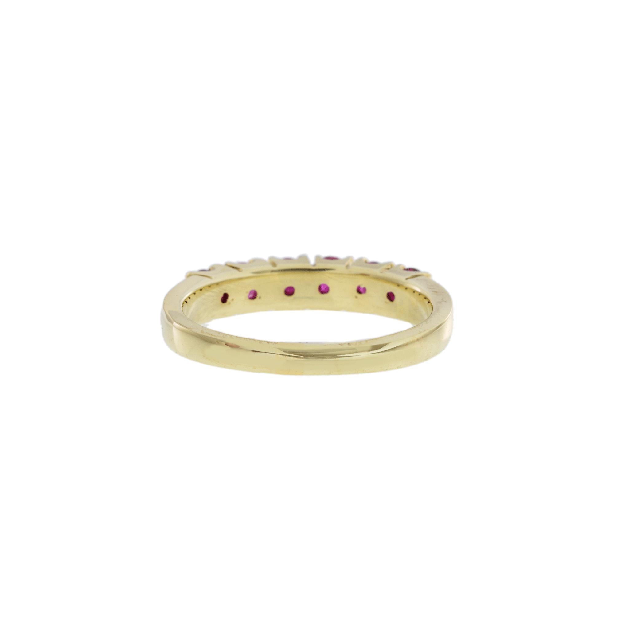 Vintage 14KT Yellow Gold Ruby Half Eternity Band