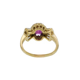 Vintage 1970s 18KT Yellow Gold Ruby and Diamond Bow Tie Ring
