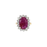 Vintage 14KT Yellow Gold Ruby And Diamond Ring