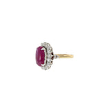 Vintage 14KT Yellow Gold Ruby And Diamond Ring