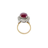 Vintage 14KT Yellow Gold Ruby And Diamond Ring