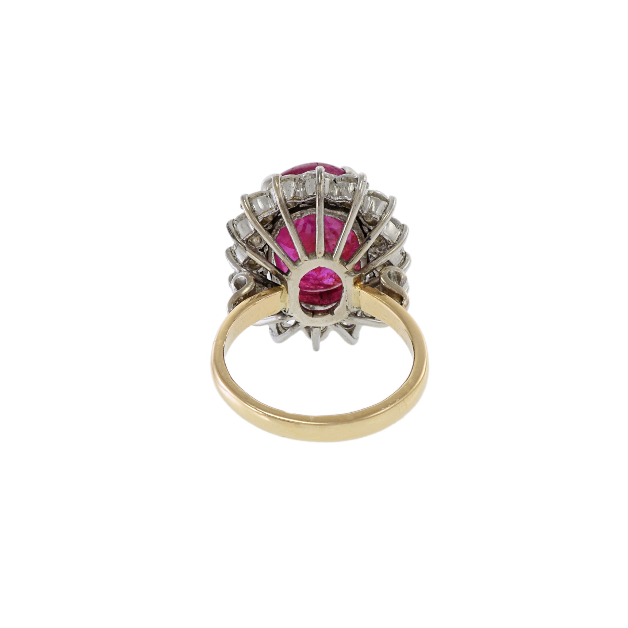 Vintage 14KT Yellow Gold Ruby And Diamond Ring