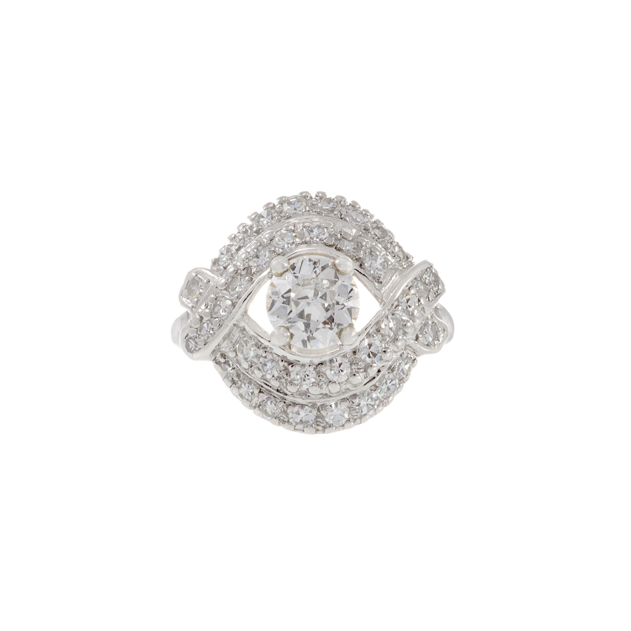Estate Art Deco Platinum and Diamond Ring