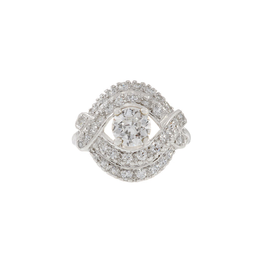 Estate Art Deco Platinum and Diamond Ring