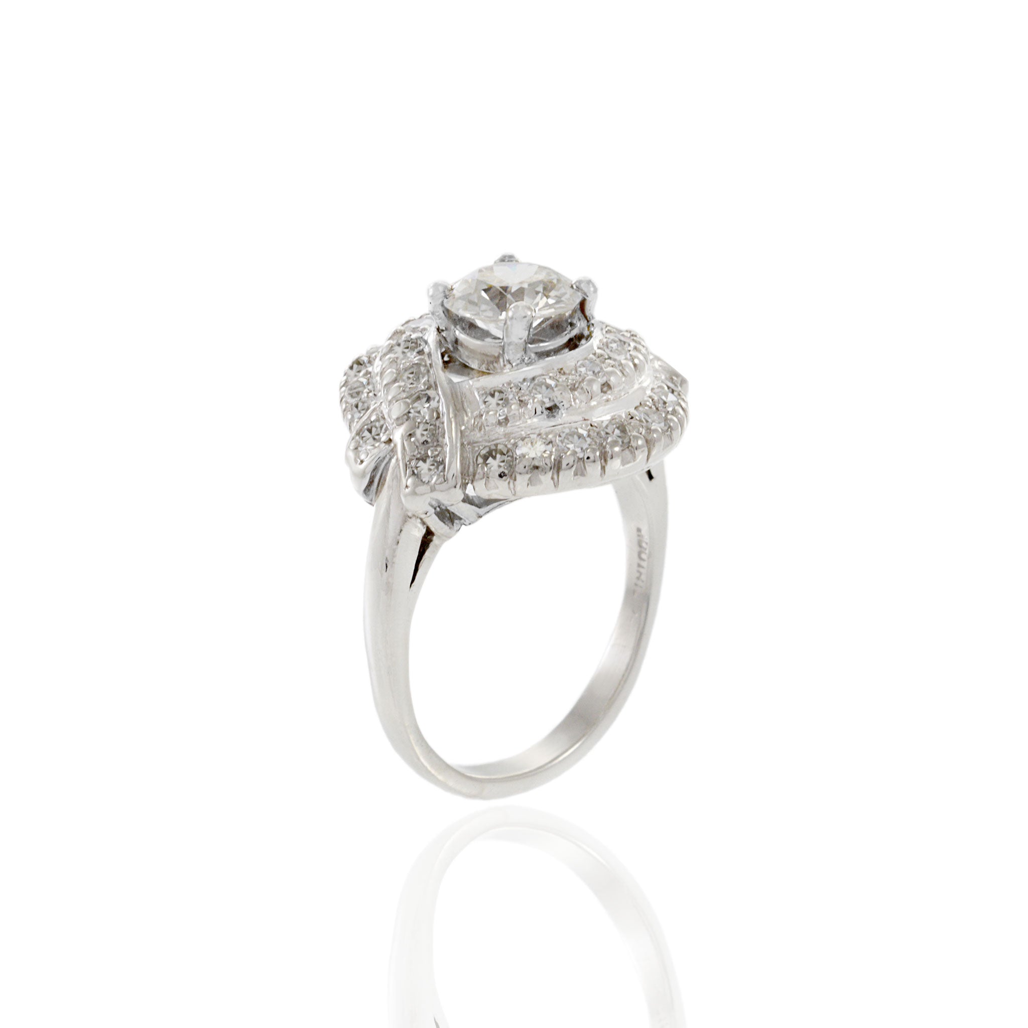 Estate Art Deco Platinum and Diamond Ring