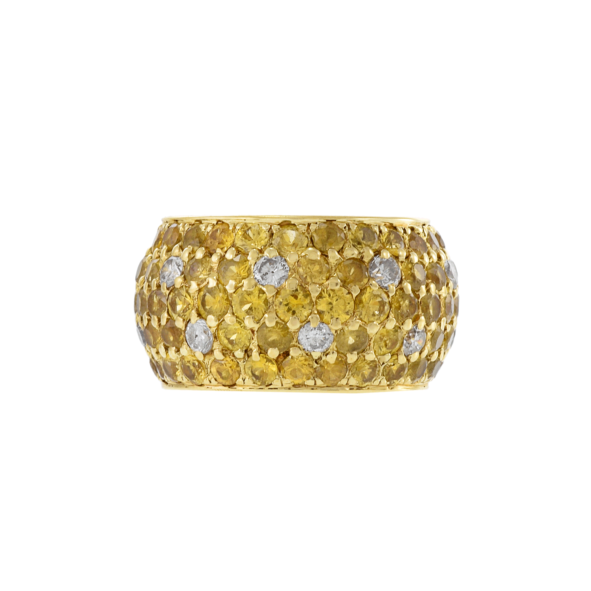 18KT Yellow Gold Yellow Sapphire And Diamond Band