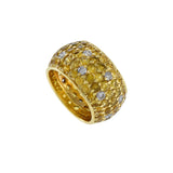 18KT Yellow Gold Yellow Sapphire And Diamond Band
