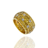 18KT Yellow Gold Yellow Sapphire And Diamond Band