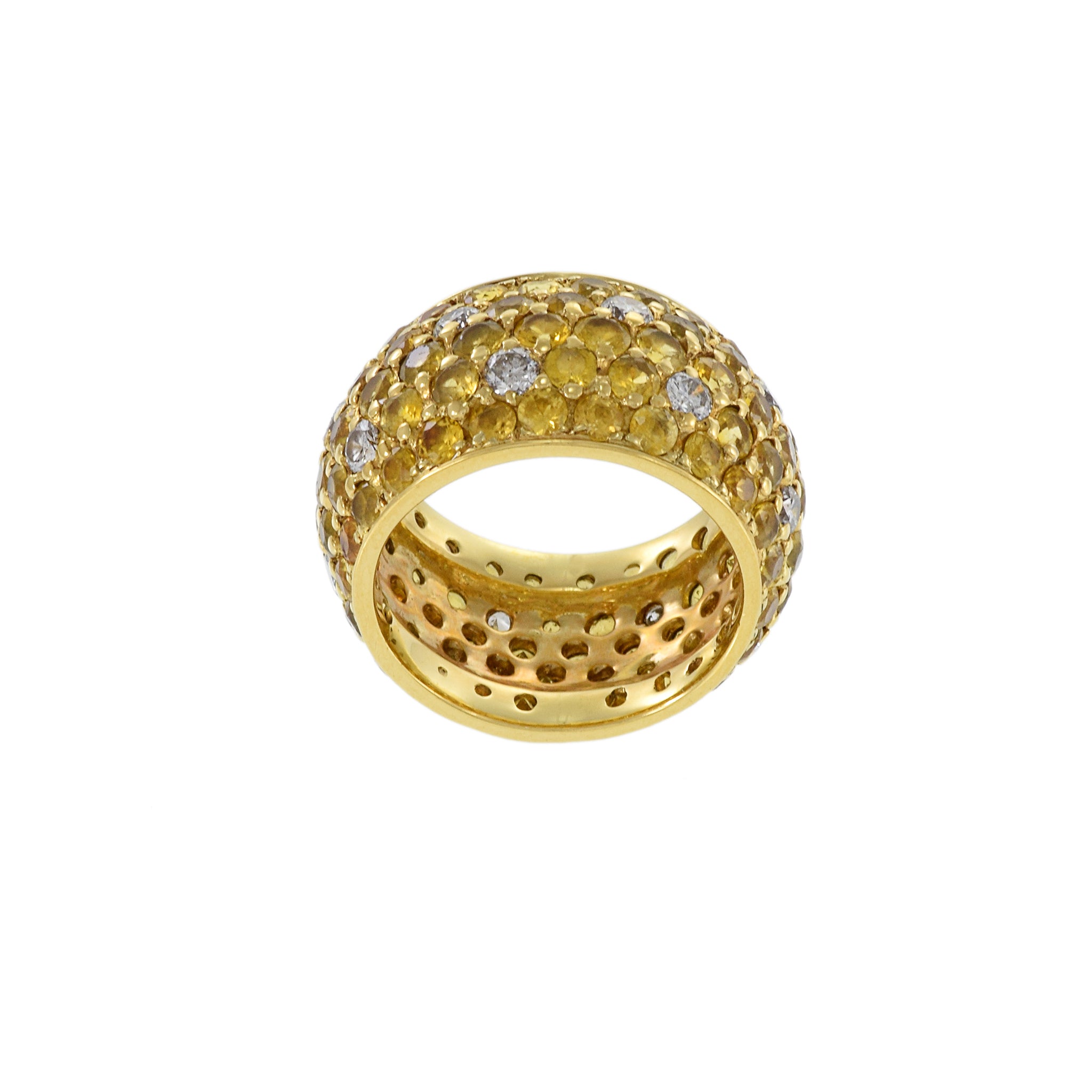 18KT Yellow Gold Yellow Sapphire And Diamond Band