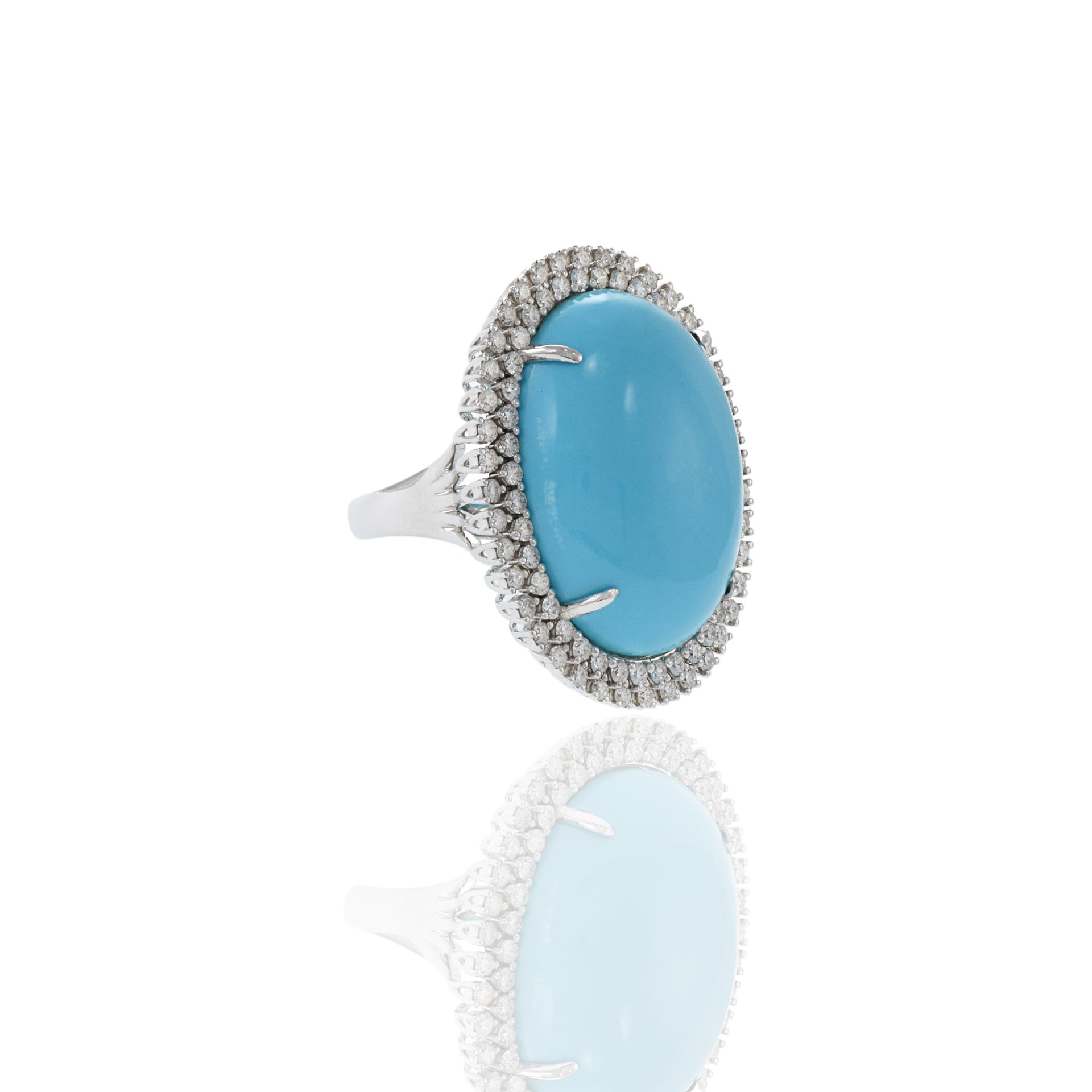 18kt White Gold Natural Turquoise Ring
