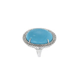 18kt White Gold Natural Turquoise Ring