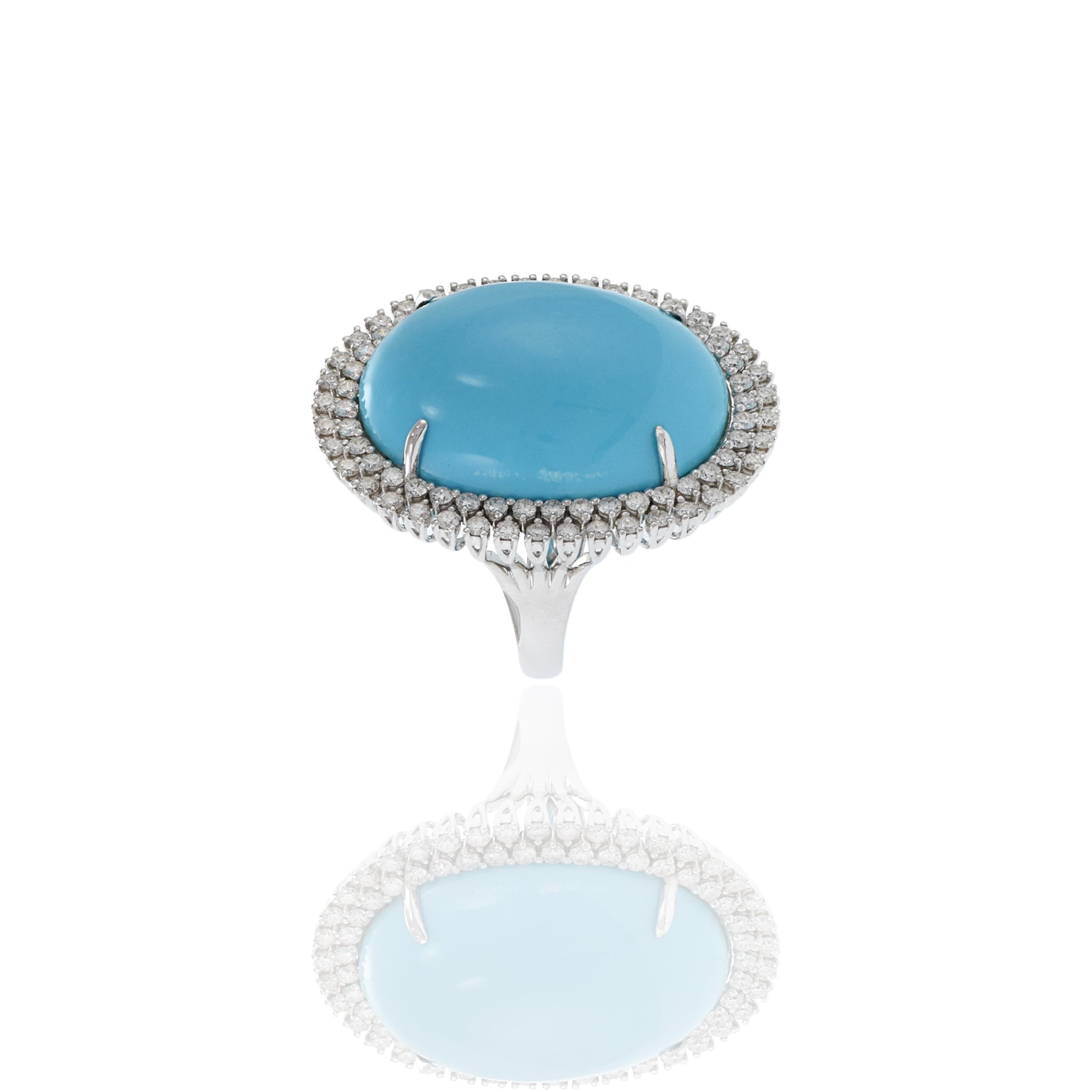 18kt White Gold Natural Turquoise Ring