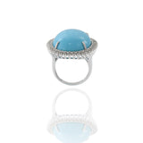 18kt White Gold Natural Turquoise Ring