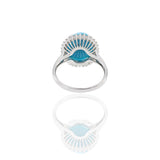 18KT White Gold Turquoise And Diamond Ring