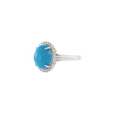 18KT White Gold Turquoise And Diamond Ring