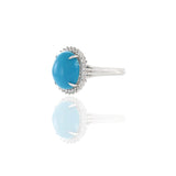 18KT White Gold Turquoise And Diamond Ring