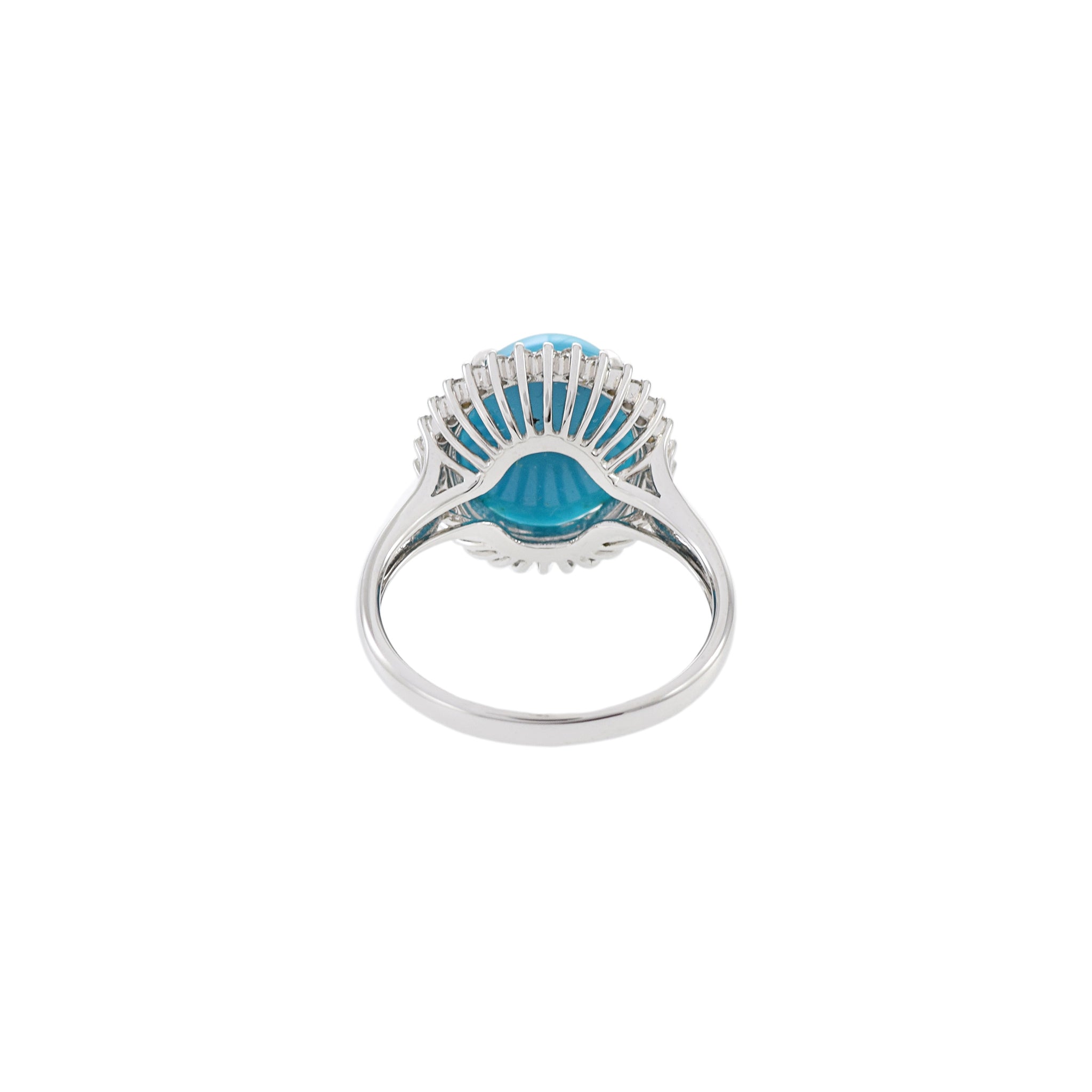 18KT White Gold Turquoise And Diamond Ring