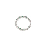 18KT White Gold Emerald and Diamond Eternity Band