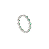 18KT White Gold Emerald and Diamond Eternity Band