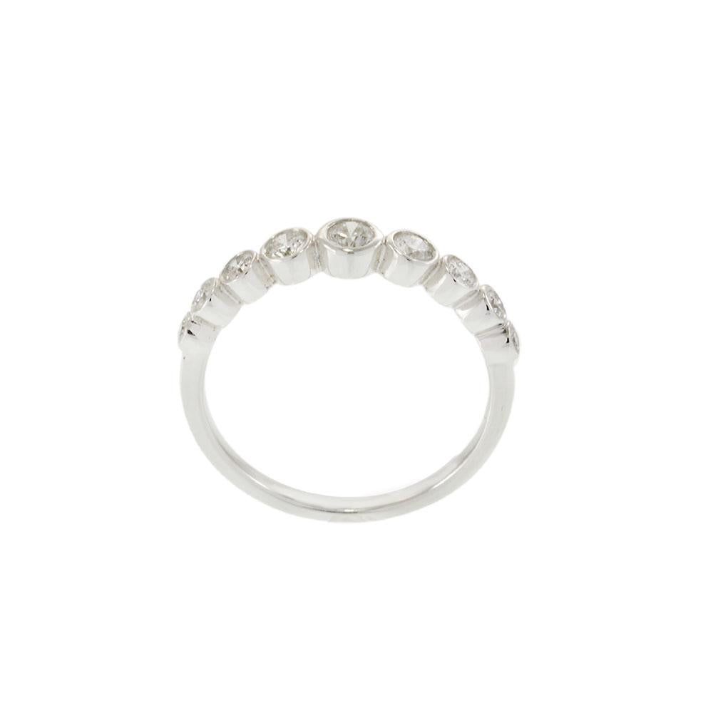 18KT White Gold Graduated Bezel Set Diamond Band