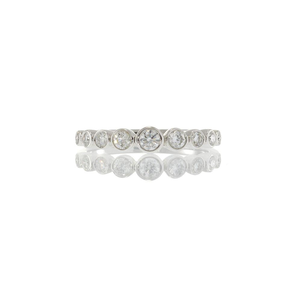 18KT White Gold Graduated Bezel Set Diamond Band