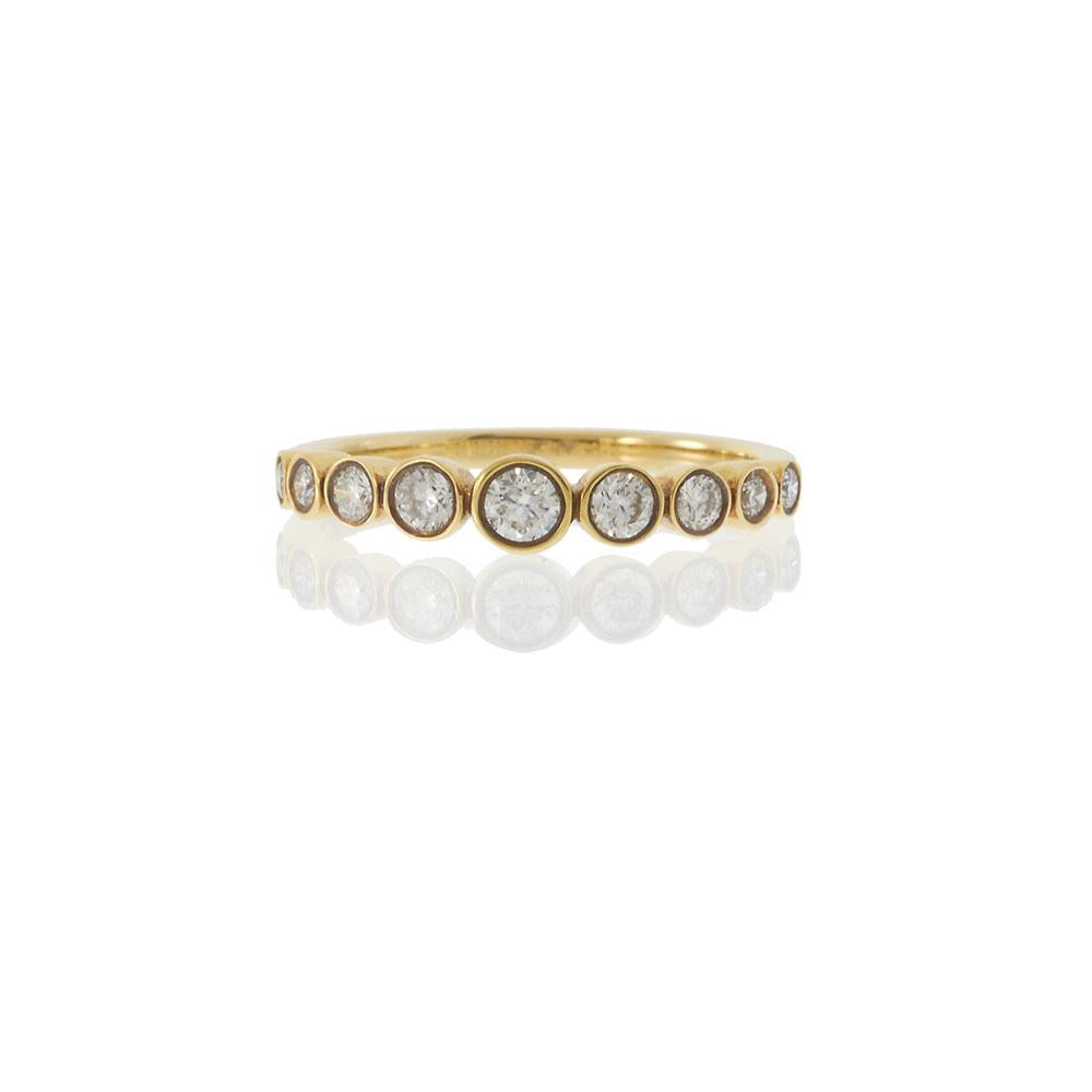 18KT Yellow Gold Bezel Set Diamond Band