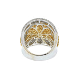18K Two-Tone Dome Ring with Yellow and White Diamonds, 3.65 CTW