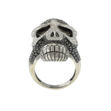 18KT Black and White Diamond Skull Ring